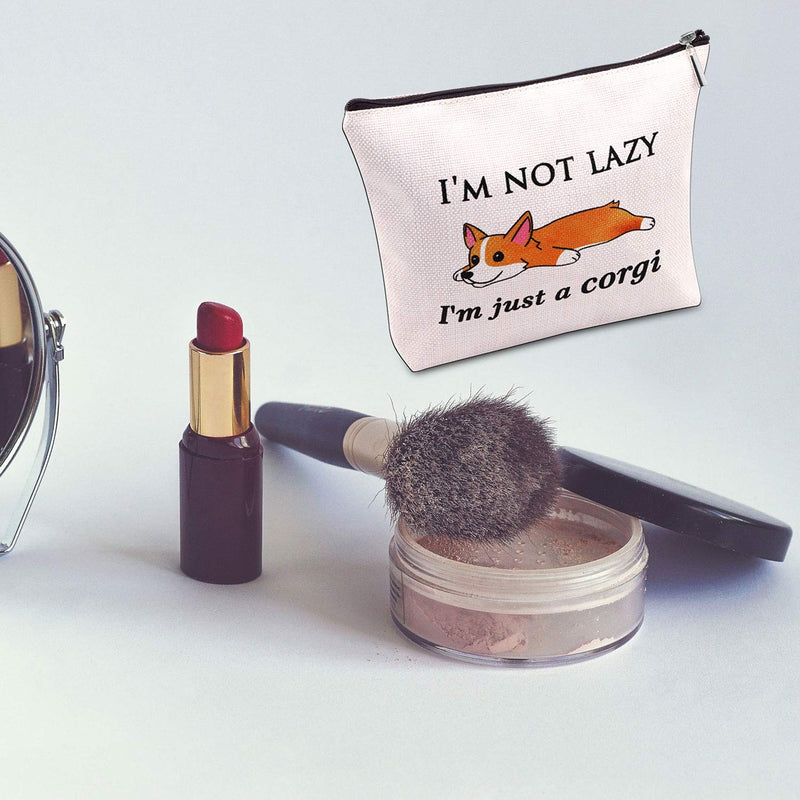 [Australia] - JXGZSO Funny Corgi Makeup Bag With Zipper Corgi Lover Gifts For Women I'm Not Lady I'm Just A Corgi Cosmetic Bag (Corgi) 