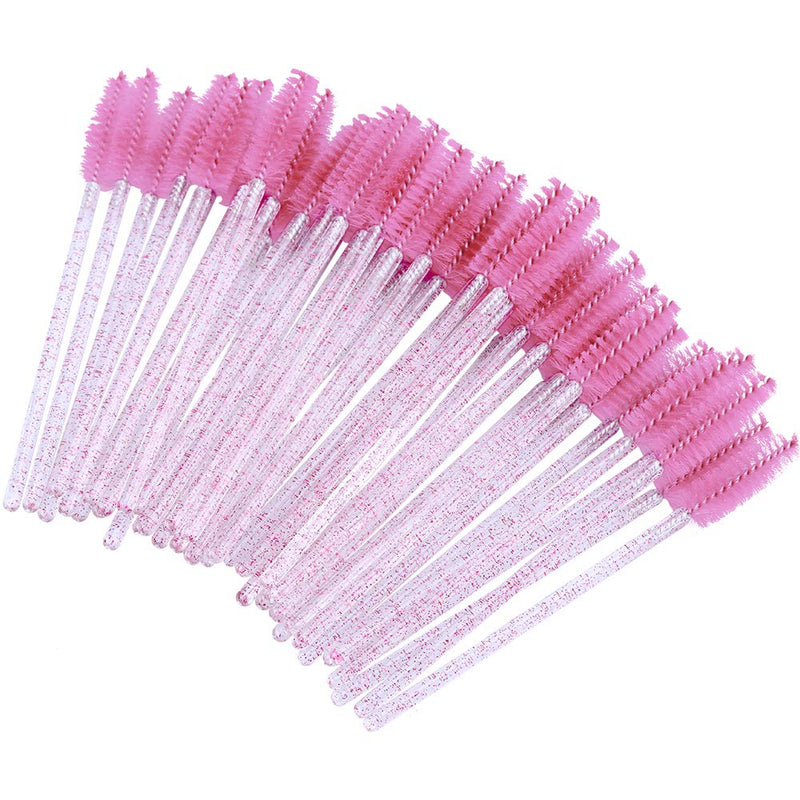 [Australia] - 100PCS Crystal Eyelash Mascara Brushes Wands Applicator Makeup Kits (Pink) Pink 