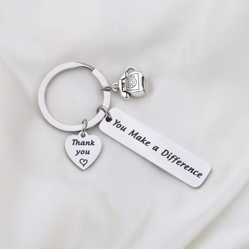 [Australia] - ENSIANTH Secretary Keychain You Make a Different Keychain Thank You Secretary Gift Legal Secretary Gift Medical Secretary Gift Secretary Key 