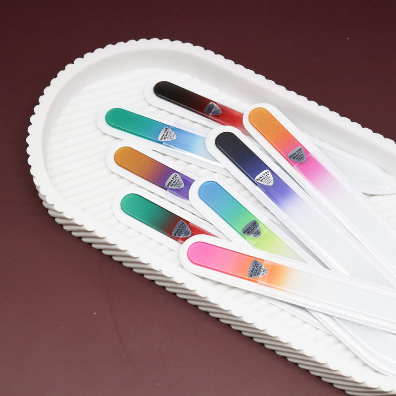 [Australia] - Glass Nail Files, Glass Fingernail Files for Gentle Manicure Nail Care, Expertly Shape Nails & Enjoy a Smooth Finish - Bona Fide Beauty 8-Piece Premium Czech Glass Nail Files 8 Count (Pack of 1) 