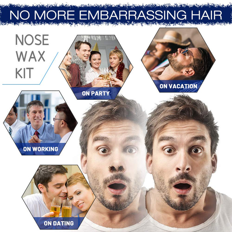 [Australia] - Nose Waxing kit, 100g Nose Hair Removal Wax for Men & Women, Painless Depilatory Wax Beans Ear Hair Removal for Men Nose with 20 Wax Sticks Applicators, Over 20 Times Usage 