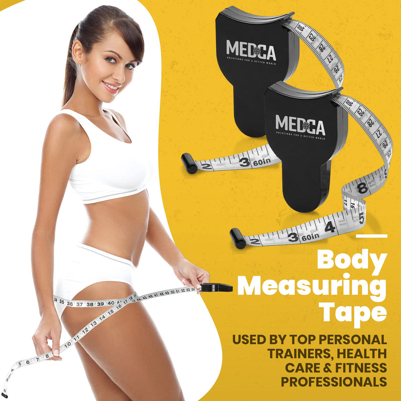 [Australia] - Body Tape Measure - (2 Pack) Measuring Tapes for Body and Fat Weight Monitors, (Inches & cm) Retractable Tape Measure Ruler for Accurate Body Fat Calculator Helps Calculate Fitness Body Measurements 
