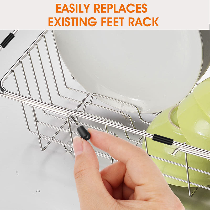 [Australia] - Grevosea 60 Pieces Rubber Feet for Sink Grid Kitchen Sink Rack Feet Quality Durable Kitchen Sink Rack Rubber Feet Black Grid Protector Replacement for Kitchen Sink Grid 