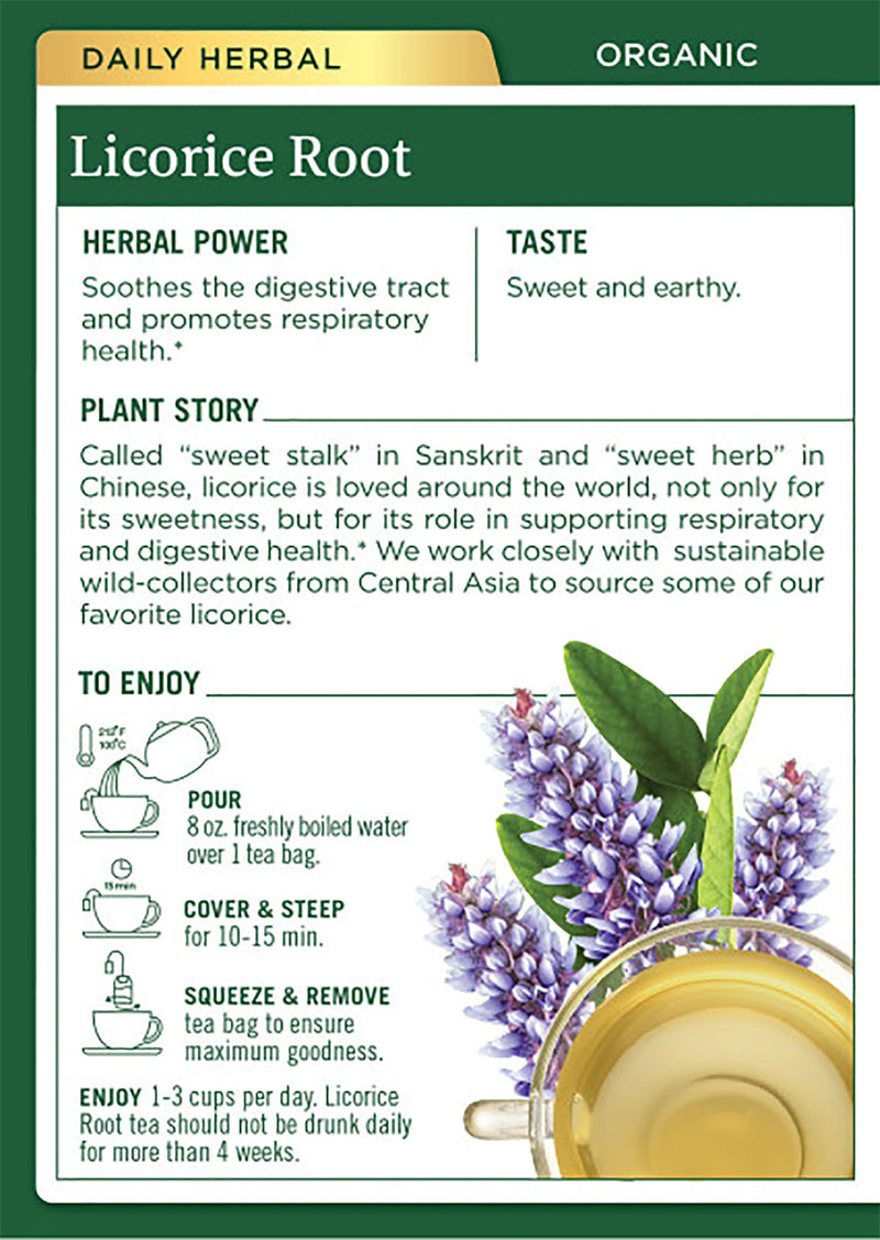 [Australia] - Traditional Medicinals Organic Licorice Root Herbal Tea, Soothes Digestion, (Pack of 1) - 16 Tea Bags 