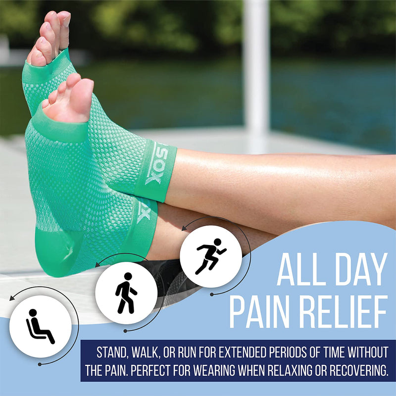 [Australia] - SB SOX Plantar Fasciitis Compression Socks for Women & Men (1 Pair) - BEST Ankle Socks for Plantar Fasciitis Relief, Arch Support, and Foot/Heel Pain for Everyday Use (Gray, Large) Gray Large (Pack of 1) 