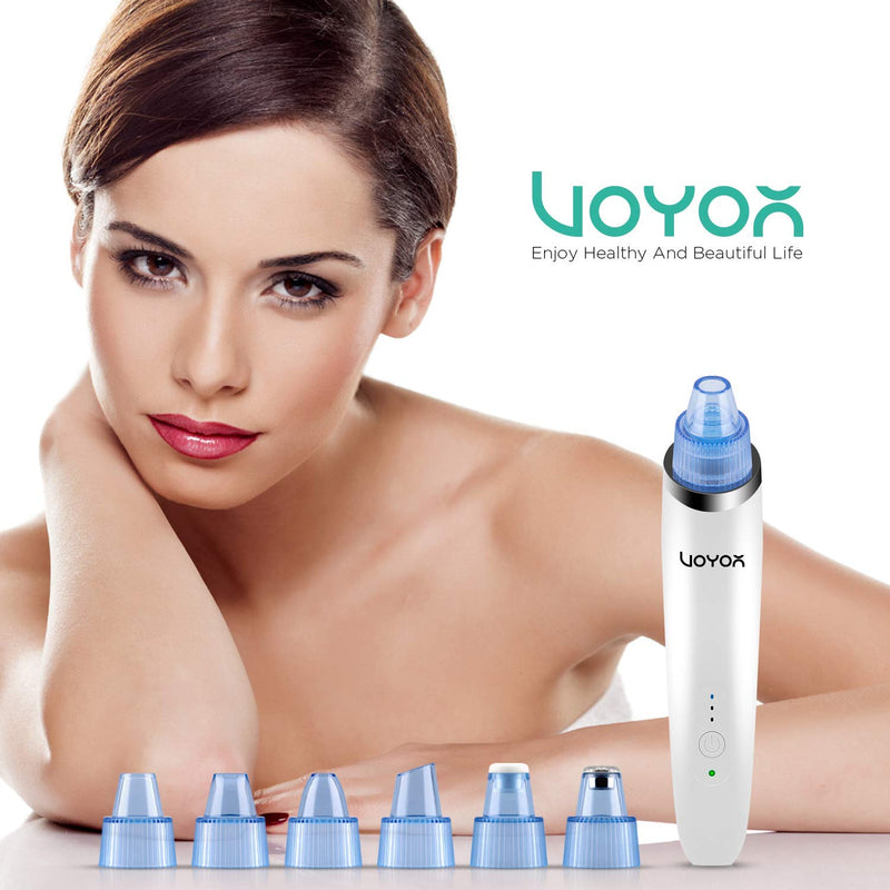 [Australia] - VOYOR Blackhead Remover Pore Vacuum - Electric Face Vacuum Pore Cleaner Acne White Heads Removal with 6 Suction Head BR410 
