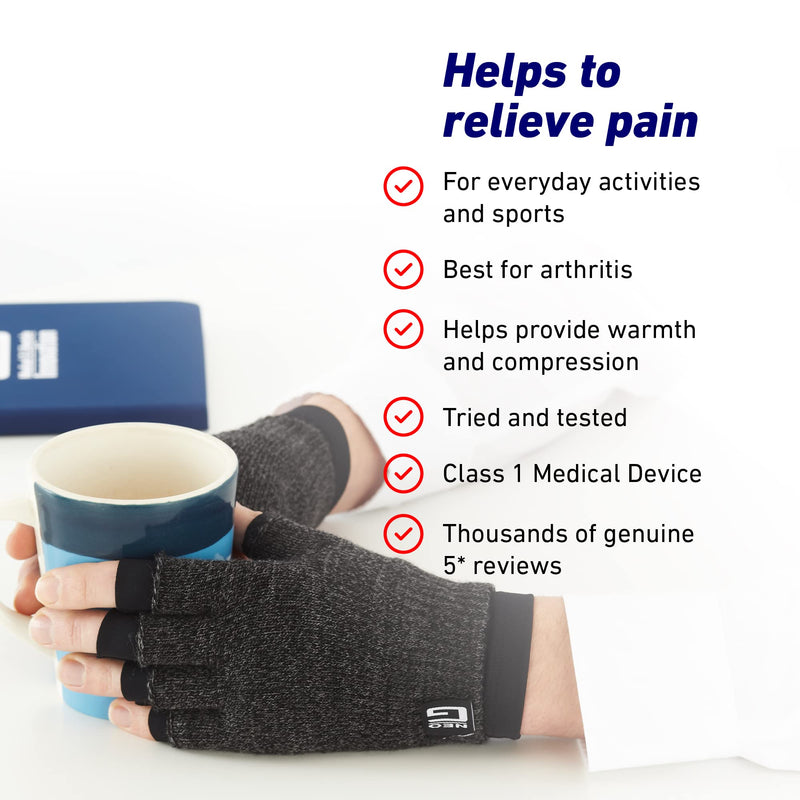 [Australia] - Neo G Arthritis Gloves – Support for Rheumatoid arthritis, RSI, Joint Pain, Dual Layer System for optimum mobility, flexibility, warmth and comfort – Class 1 Medical Grade - 1 pair – Medium - Black Medium: 19 - 21 cm / 7.5 - 8.3 In 