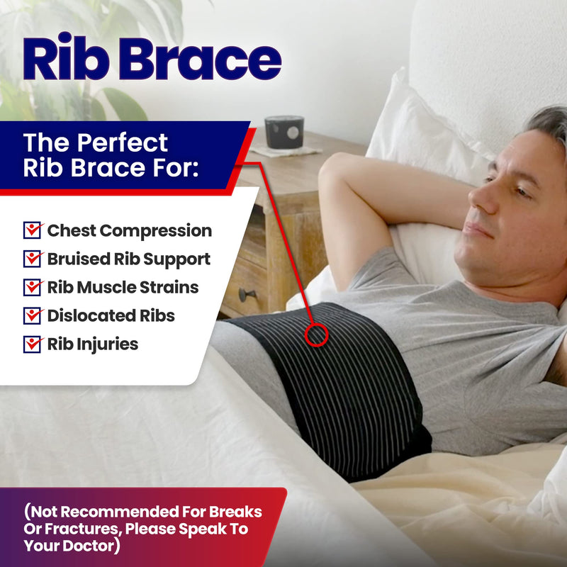[Australia] - Chest Binder Rib Brace – Rib Belt to Reduce Rib Cage Pain. Chest Compression Support for Rib Muscle Injuries, Bruised Ribs or Rib Flare. Breathable Chest Wrap Breast Binder for Women or Men (Large/XL) L/XL (37" to 48") 