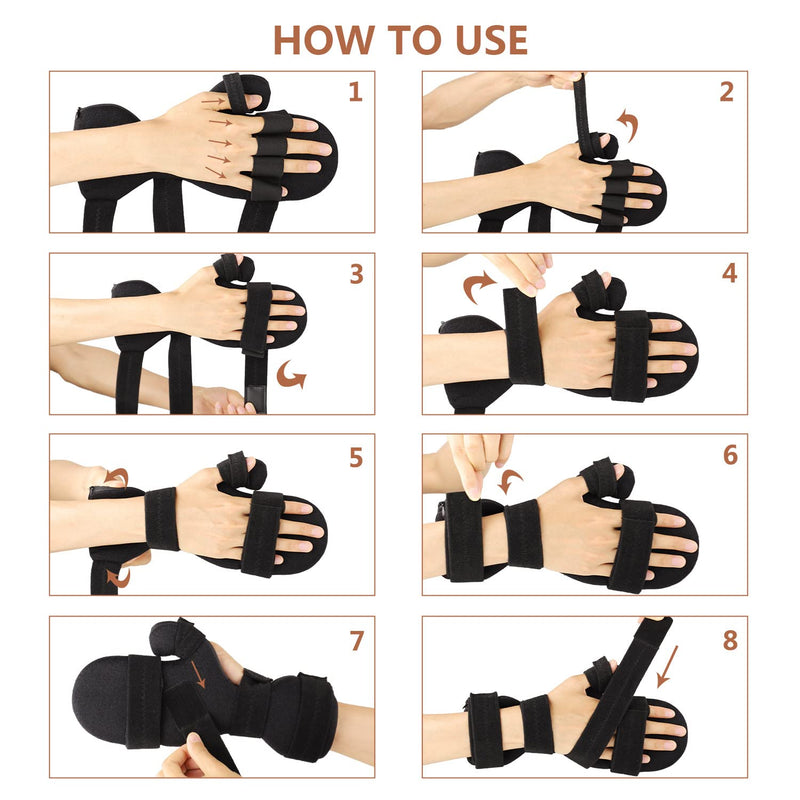 [Australia] - Scurnhau Resting Hand Brace, Soft Stroke Hand Splint Night Support for Men and Women, Hand Rest For Arthritis, Tendonitis, Carpel Tunnel Syndrome, Metacarpal Breaks, Flexion Contractures Large 