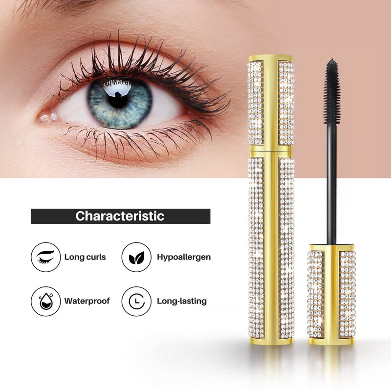 [Australia] - ONLYOILY 4D Silk Fiber Lash Mascara for Longer, Thicker, Voluminous Eyelashes,Natural Smudge-Proof Waterproof Clear Vegan Mascara, All Day Exquisitely Long, Thick, Smudge-Proof Eyelashes (Black) black 