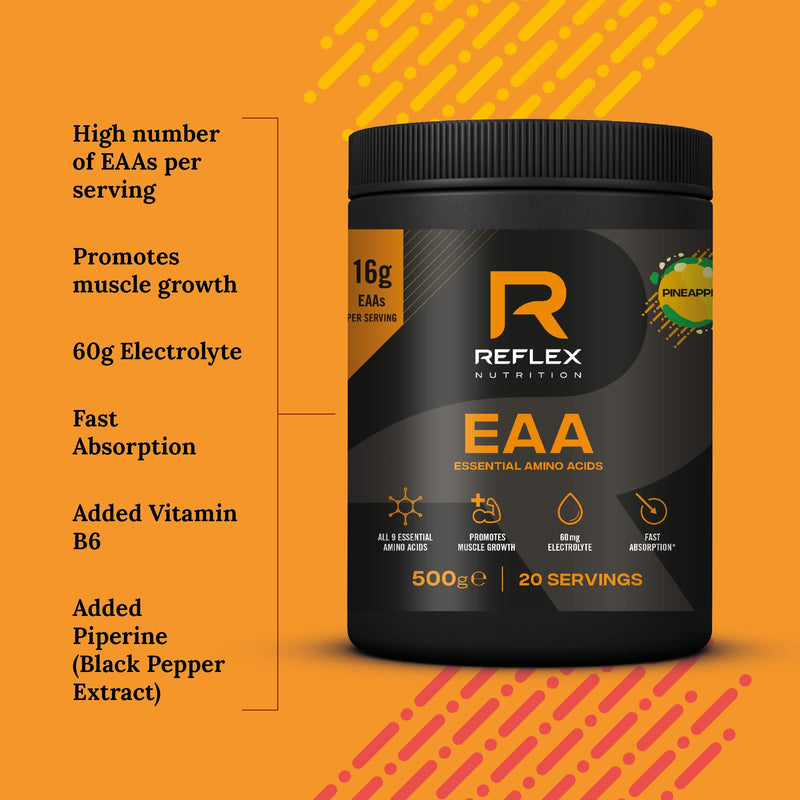 [Australia] - Reflex Nutrition Premium EAA | All 9 of Essential Amino Acids | Added Vitamin B6, Piperine & Magnesium | (500g) (Watermelon) Watermelon 