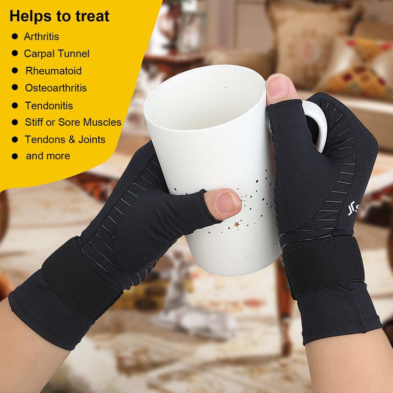 [Australia] - SHIFANQI 4 Pack Copper Arthritis Compression Gloves for Women Men,Hand Pain Relief Typing Gloves Fingerless for Carpal Tunnel LARGE/X-LARGE 