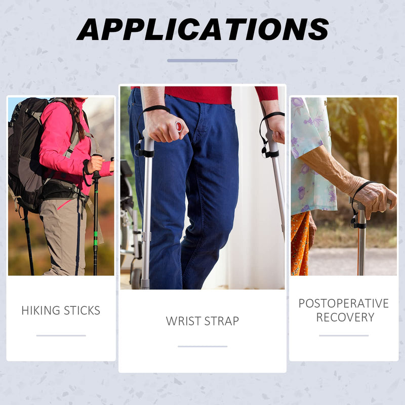 [Australia] - Wrist Loop for Walking Sticks Black Walking Stick Strap Walking Stick Accessories Wrist Strap 2 
