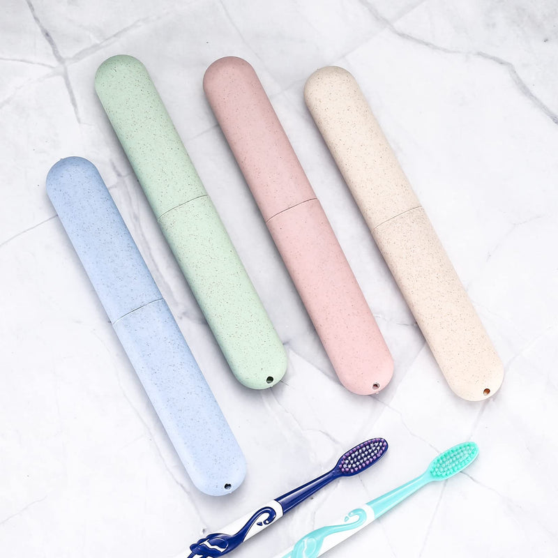 [Australia] - wugongshan 4 Pcs Travel Toothbrush Cases, Portable Travel Toothbrush Holder, Toothbrush Travel Case, Toothbrushes Storage Covers Cases Boxes, for Travel Camping Business Trip Holiday 
