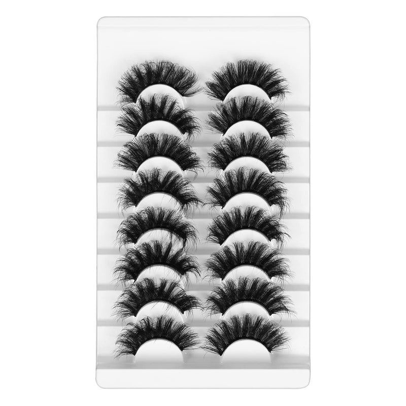 [Australia] - Leipple False Eyelashes 8 Pairs - Professional Reusable 8D Mink Lashes - Natural Waterproof Thick Fluffy Fake Eyelashes Faux Mink Eyelashes (QZ-02) QZ-02 