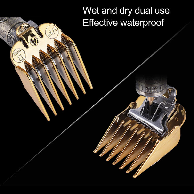 [Australia] - 8pcs Haircut Limit Comb, Hair Clipper Guide Comb, Guide Attachment Size, Positioning Comb Replacement Guide Comb Set Cutting Guide Comb for Hair Clipper Gold 