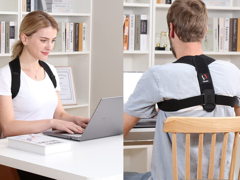 [Australia] - Schiara Posture Corrector for Men and Women - Comfortable Upper Back Brace, Adjustable Back Straightener Support for Neck, Shoulder & Back Classic style 