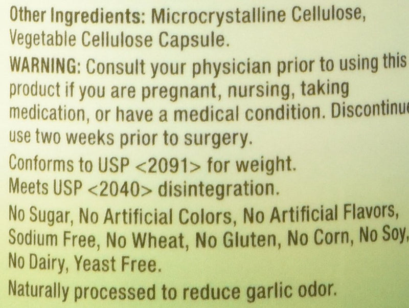 [Australia] - GNC Odorless Garlic 500 Mg 100 Capsules 