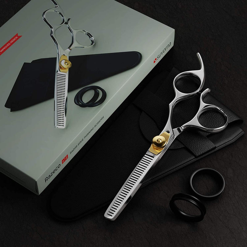 [Australia] - Suvorna Professional Hairdressing Thinning Scissors 6.5 inches Razeco E16. Barber Hair Thinning Scissors For Ladies, Men, Kids. Hairdresser Thinning Scissors For Hair Salon & Pet Grooming. 