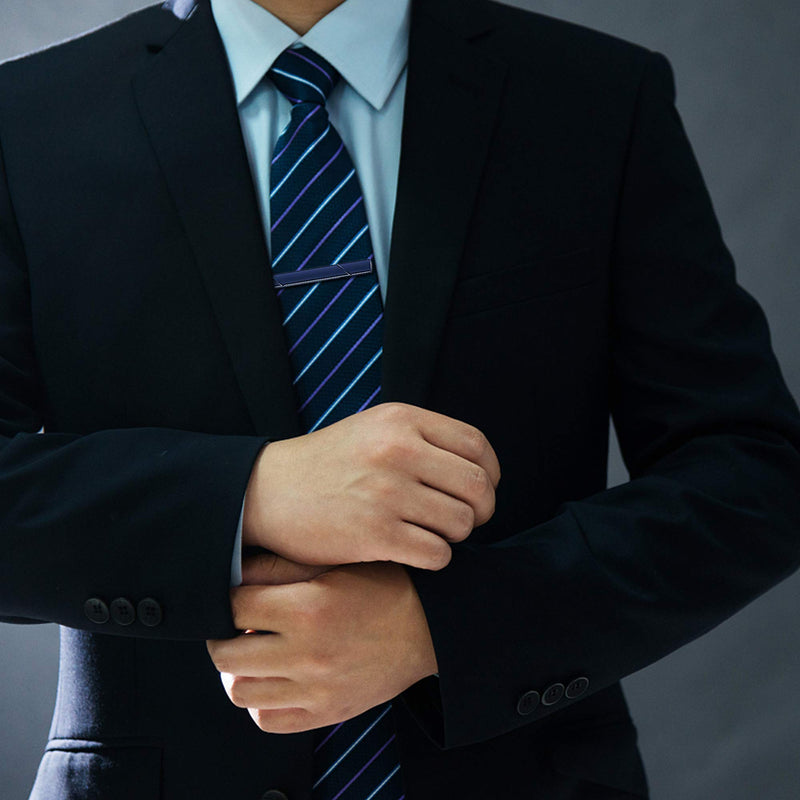 [Australia] - Finrezio 10PCS Tie Clips Set for Men Tie Bar Clip Black for Regular Ties Necktie Wedding Business Clips with Gift Box 