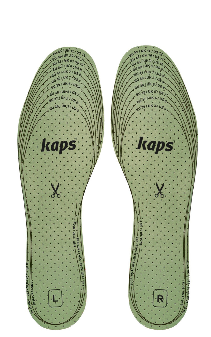 [Australia] - Kaps Soft Latex Adult Unisex Cut to Size Cut to Fit Foam Shoe Insoles Inserts, Comfortable Perforated Latex and Cotton Prevent Odour and Absorb Moisture 