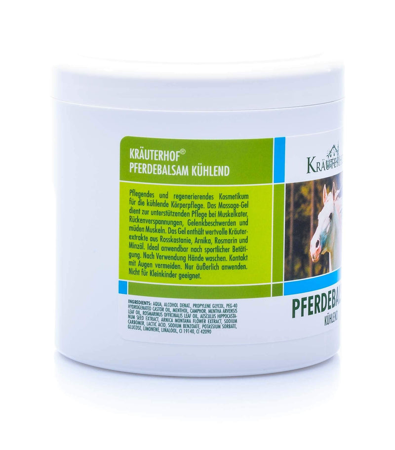 [Australia] - Kräuterhof Horse Balm Cools and Revitalises Precious Herbal Extracts from Horse Chestnut Arnica Rosemary and Mint Oil 500 ml Tub Sealed with Aluminum Foil 500 ml (Pack of 1) 