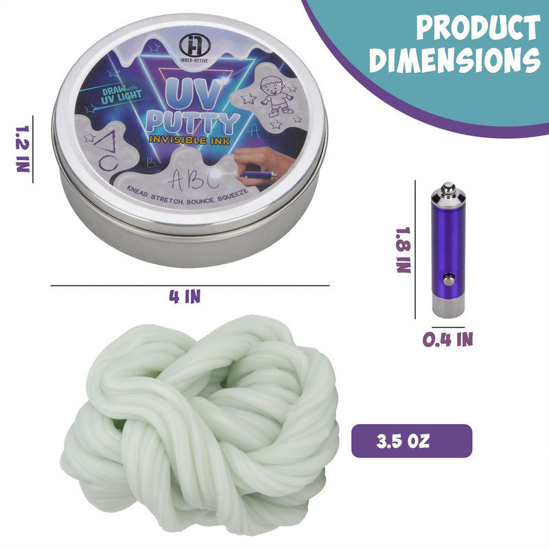 [Australia] - INNER-ACTIVE Play Putty, Therapy Putty for Kids to Play (4oz) UV Theraputty to Draw and Write on with Soft Texture to Increase fine Motor and Visual Motor Skill, Physical and Occupational Therapy Toy 