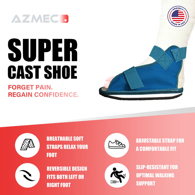 [Australia] - Azmec Economy Super Cast Shoes, Postoperative Cast Boot For Fracture Feet, Supports Surgical Foot Protection, Stables Ankle Joints Support Bunion Hammertoe Post Surgery Brace Foot (Large 11 3/4" L x 5 1/4" W) Large 