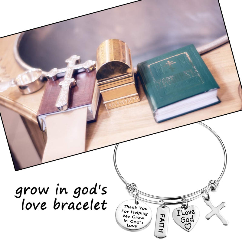 [Australia] - MAOFAED Sunday School Teacher Gift Teacher Appreciation Gift Gift for Godparent Religious Gift Thank You for Helping Me Grow in God’s Love Grow in God's Love BR 
