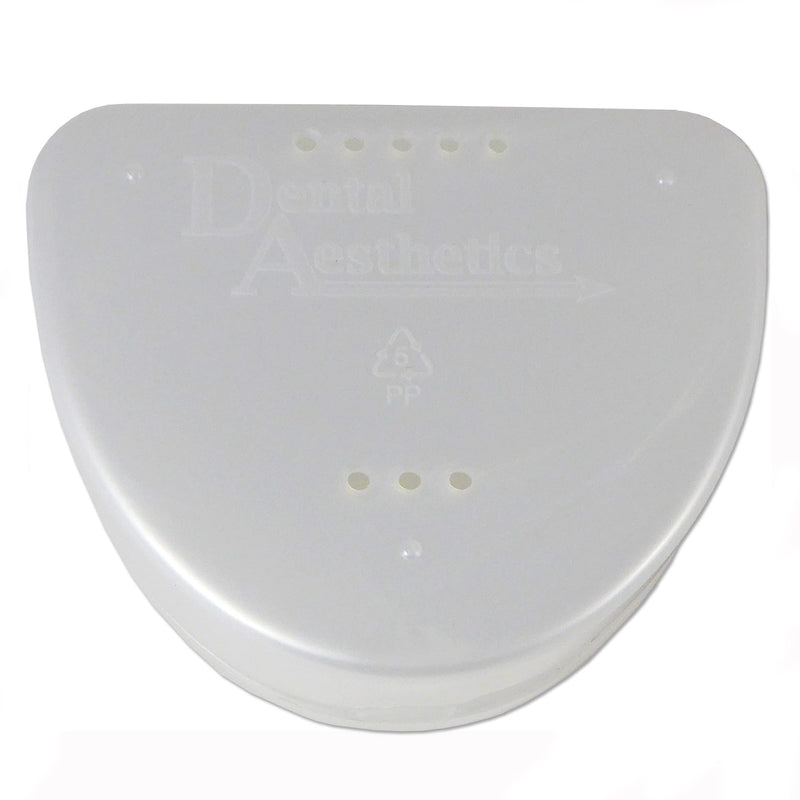 [Australia] - Slim Orthodontic Dental Case - Colour & Glitter Choices for Retainers, Bleaching Trays, Dentures & More (White) White 