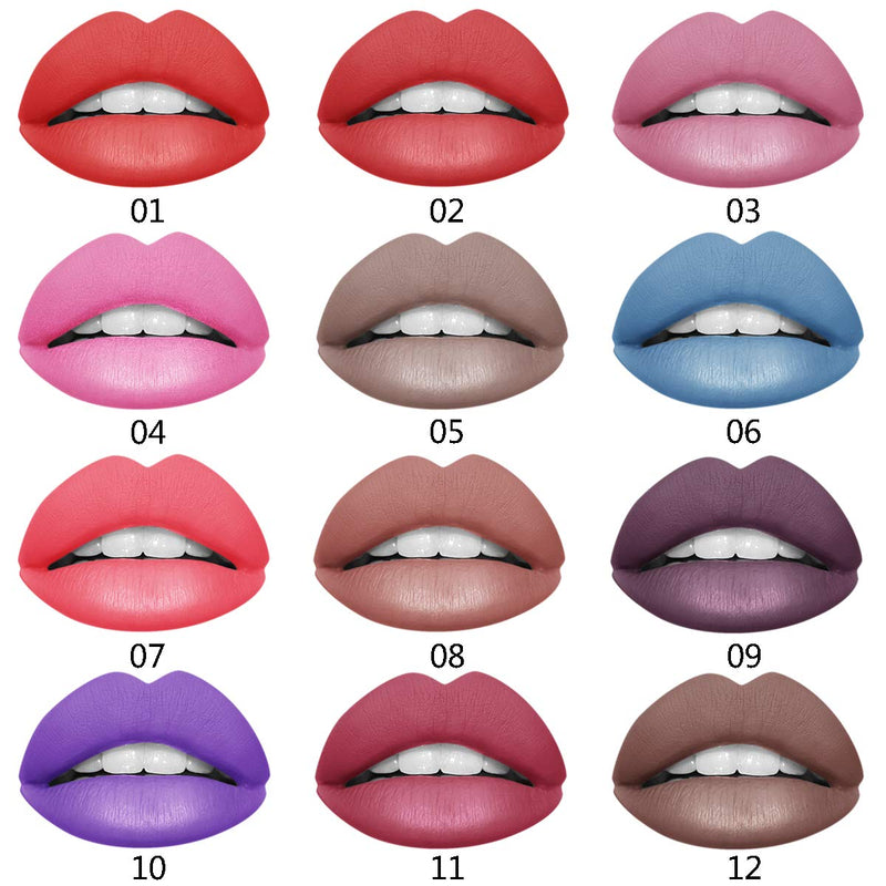 [Australia] - Ownest 24 Colors Matte Velvety Liquid Lipstick Set,Waterproof Long Lasting Non-Stick Cup Liquid Lipgloss Beauty Cosmetics Makeup Kit 