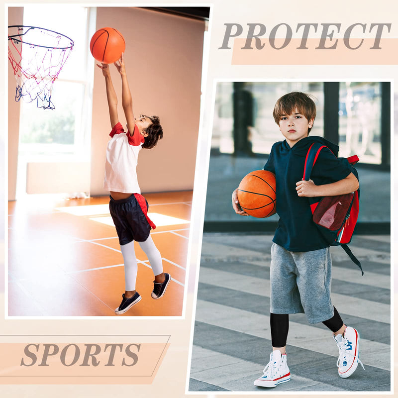 [Australia] - Kids Long Compression Leg Sleeves Non Slip UV Protection Thigh Calf for Boy Girl Youth Basketball Running Sport Small 
