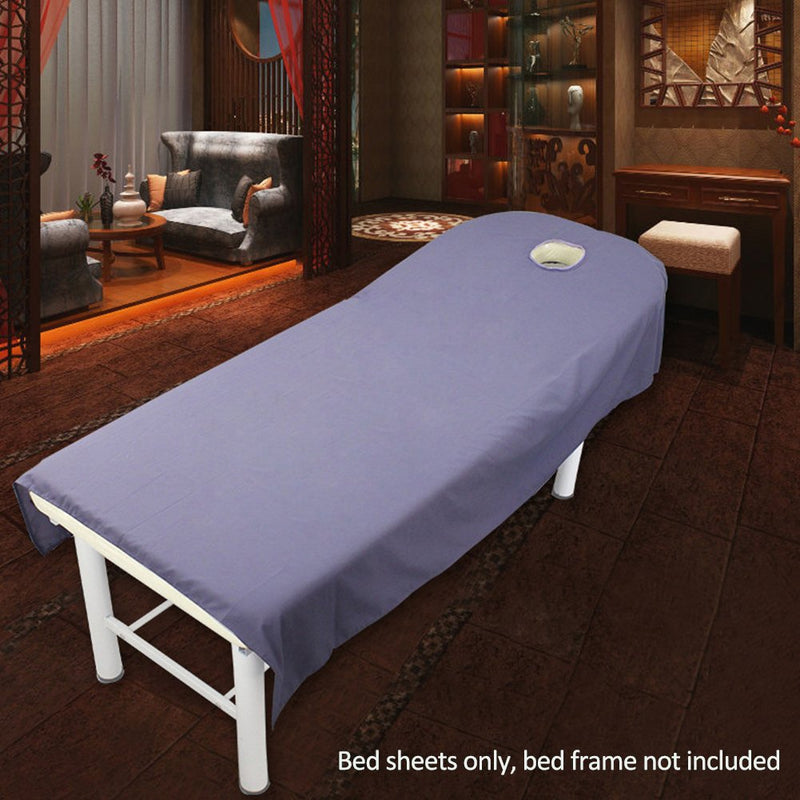 [Australia] - GCDN Beauty Bedsheet, 9 Colors Soft Polyester Reusable Spa Linens Massage Bed Table Sheets Couches Cover Sheetsts with hole(80x190cm,Purple) 80x190cm Purple 