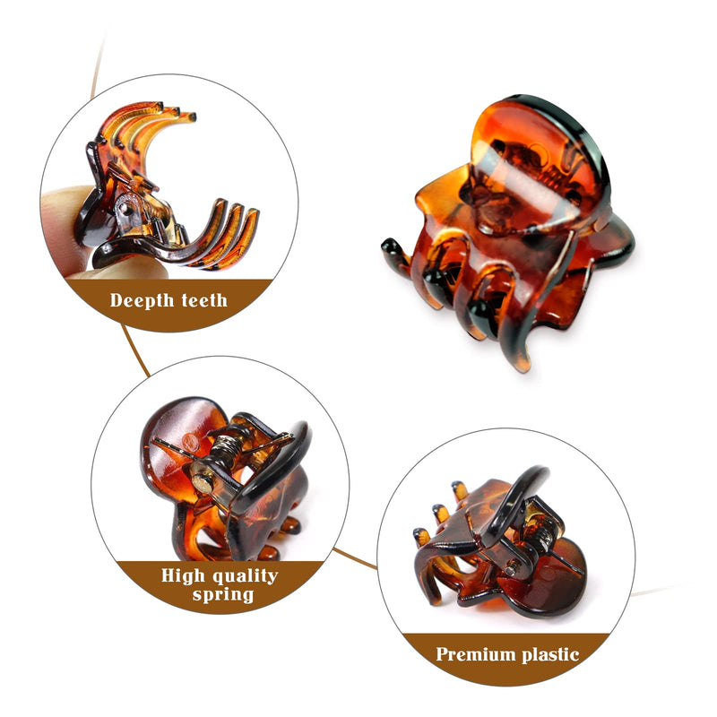 [Australia] - Qufiiry 30PCS Mini Hair Clips, Small Hair Clips, Mini Claw Hair Clips, Small Hair Clips for women with Storage bags, Non-slip Hair Catch for Women Girl's Hair Black and Brown 