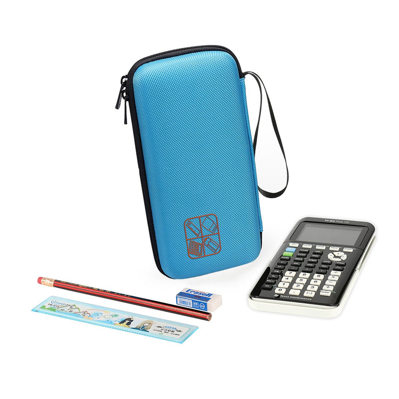 [Australia] - BOVKE Hard Graphing Calculator Carrying Case Replacement for Texas Instruments TI-84 Plus CE/TI-83 Plus CE/Casio fx-9750GII, Extra Pocket for USB Cables, Manual, Pencil, Ruler and Other Items, Blue Blue_Hard EVA 