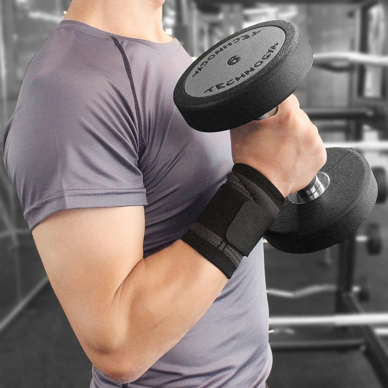 [Australia] - 2 Pack Wrist Brace Carpal Tunnel, Wristbands Compression Wrist Strap, Wrist Wraps Support Sleeves for Work Fitness Weightlifting Sprains Tendonitis Pain Relief Breathable (Black, M) Black Medium (Pack of 2) 