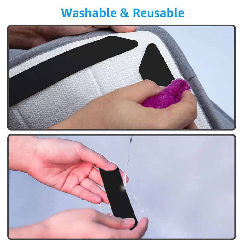 [Australia] - 12 PCS Rug Tape, Reusable Washable Carpet Tape, Double Sided Non-Slip Rug Pads for Hardwood Floors, Rug Stoppers for Area Rugs, Black 12 