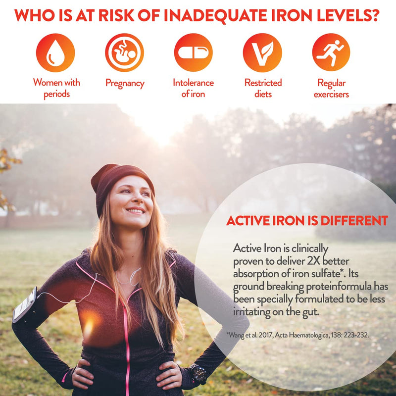 [Australia] - Active Iron | Iron Tablets | Non-Constipating | Ferrous Sulfate Iron | Helps Strengthen Your Immune System | 1-Month Supply 