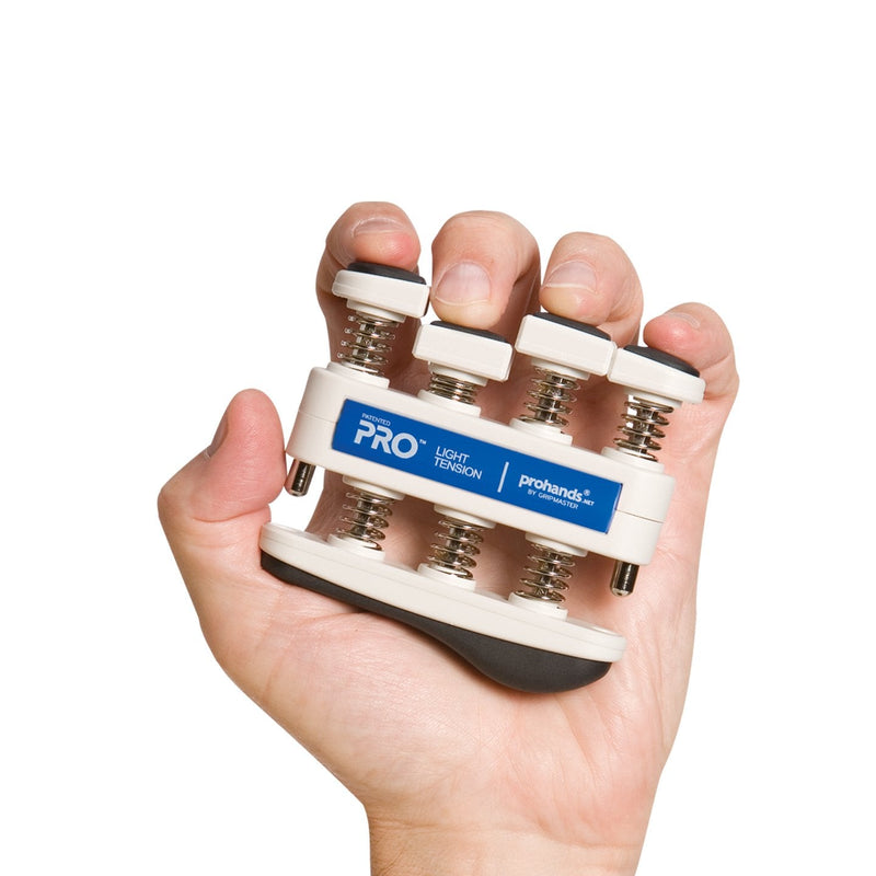 [Australia] - PROHANDS PRO Hand Exerciser, Finger Exerciser (Hand Grip Strengthener), Spring-Loaded, Finger-Piston System, Isolate and Exercise Each Finger 5 lb (Light Tension) Blue - Pro 