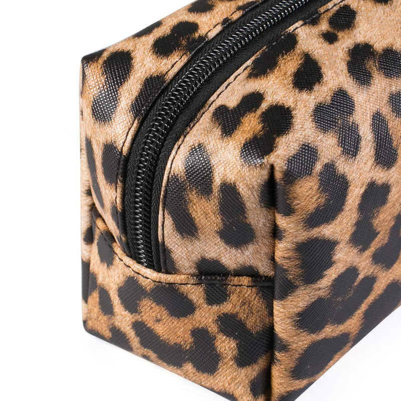 [Australia] - OXYTRA 2 Pcs Cosmetic Bag Leopard Makeup Bags Set, Waterproof Travel Makeup Organizer PU Leather Toiletry Bag (Leopard Print) Leopard Print 