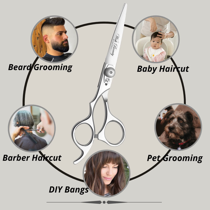 [Australia] - Left Handed Hairdressing Scissors Hair Scissor, Glamified Professional Sharp Left Hand Barber Scissors 6” Lefty Hair Cutting Scissors, Hairdresser Scissors Salon Haircut Scissors Shears for Women Men 