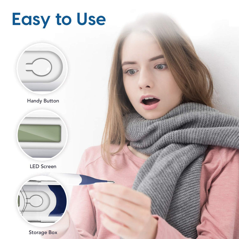 [Australia] - Femometer Thermometer for Adults Digital Thermometers with Flexible Tip, Fast Accurate Oral Body Thermometer for Adults Kids and Babies 