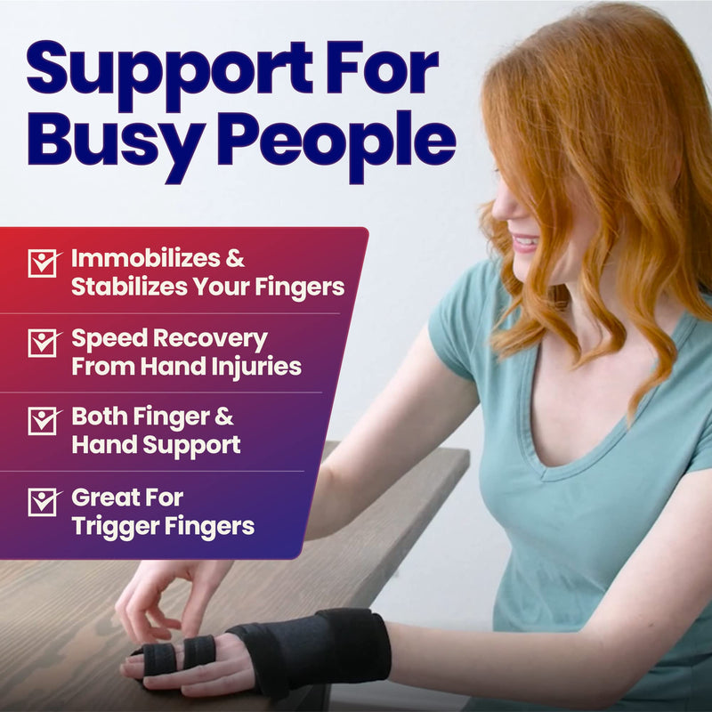 [Australia] - Trigger Finger Splint Finger Brace – Supports Two or Three Fingers. Help Broken Fingers Hand Contractures, Arthritis, Tendonitis, Mallet Fingers or Hand Splint for Metacarpal Fractures (Right - L/XL) Large/X-Large (Pack of 1) Right 