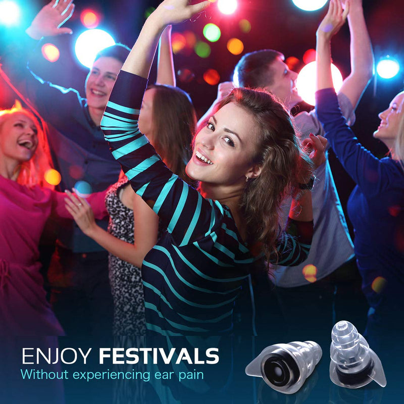 [Australia] - High Fidelity Concert Earplugs, Reusable Musicians Ear Plugs, 24dB Advanced Filter Technology Ear Protection for Music Festivals, DJs, Musicians Black 