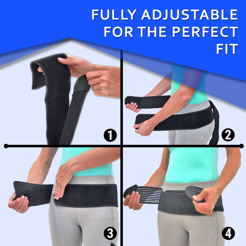 [Australia] - EverRelief SI Belt Hip Brace- Sacroiliac Joint Support for Men & Women-Fully Adjustable Sciatica Brace Relieves Back, Pelvic & Hip Pain-Large Large (Pack of 1) 