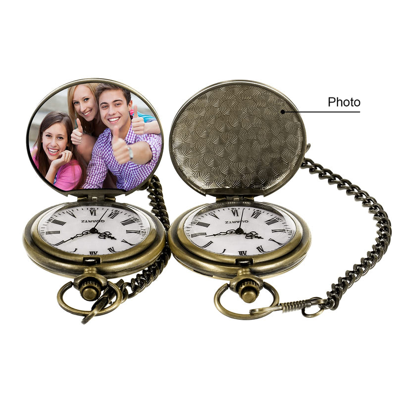 [Australia] - TREEWETO to My Friend Engraved Pocket Watch with Chain Custom Gift for Best Friend Men Women Birthday Wedding Graduation Christmas Bronze 