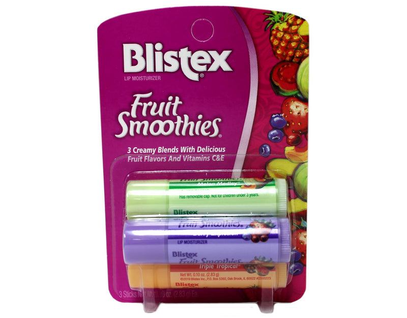 [Australia] - Blistex Fruit Smoothies Lip Moisturizers 3 Sticks 0.10 oz each Pack of 3 