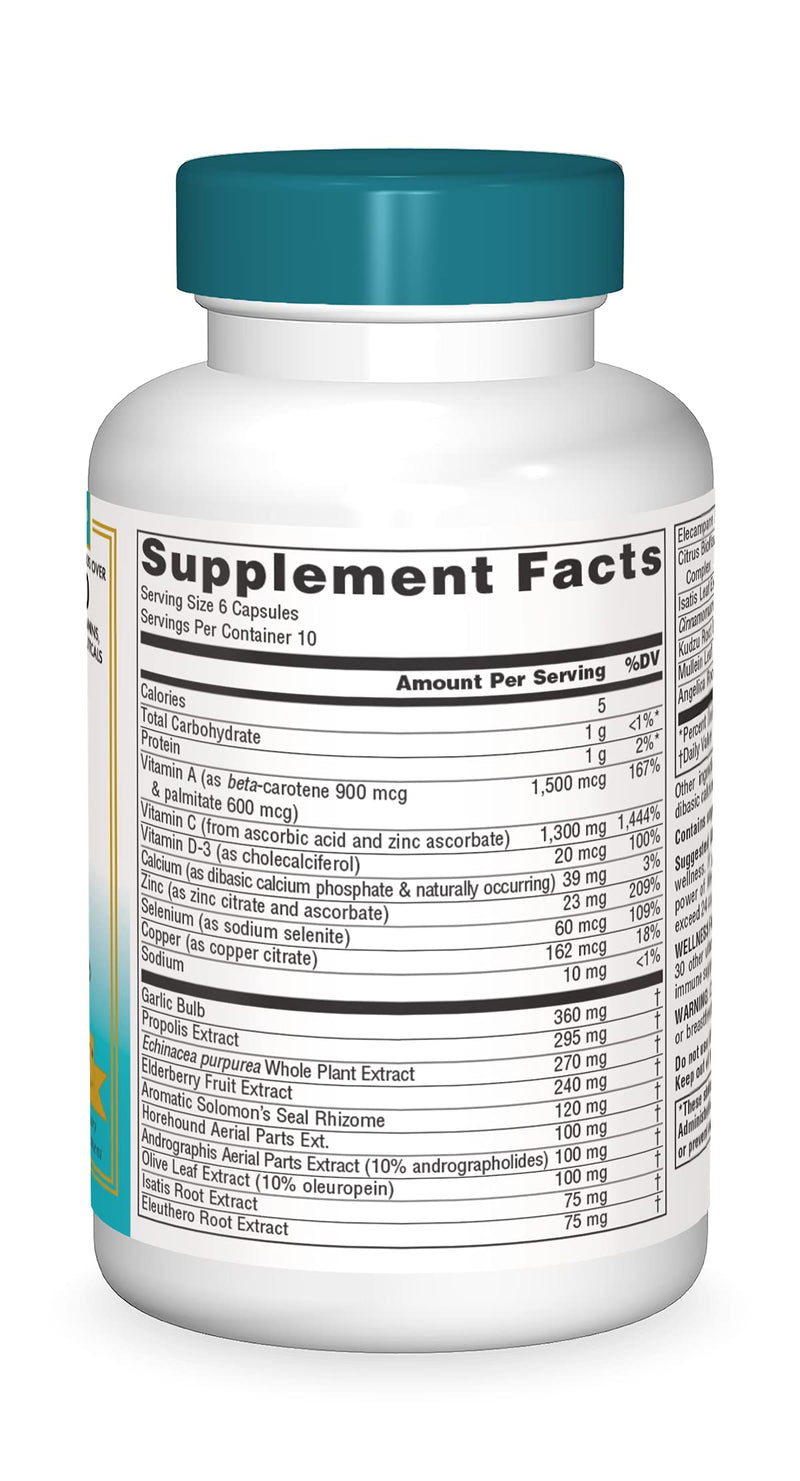 [Australia] - Source Naturals Wellness Formula Bio-Aligned Vitamins & Herbal Defense for Immune System Support - Dietary Supplement & Immunity Booster - 60 Capsules 