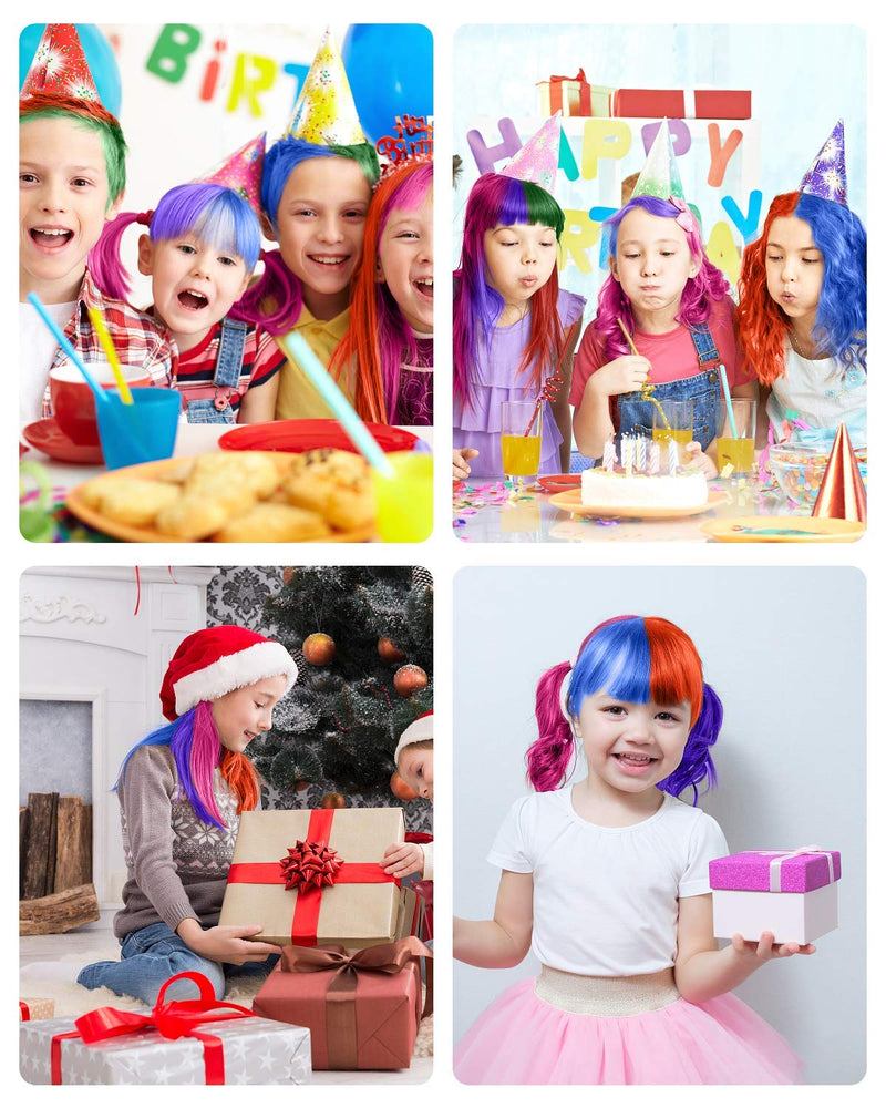 [Australia] - 10 Pcs Hair Chalks for Girls Kids, MSDADA Temporary Bright Coloured Hairspray for Kids Gifts for Girls Age 6 7 8 9 10-12 Hair Dye for Kids Halloween Christmas(Multi-colored&Glitter&Tattoo&Brush) 10 Color 