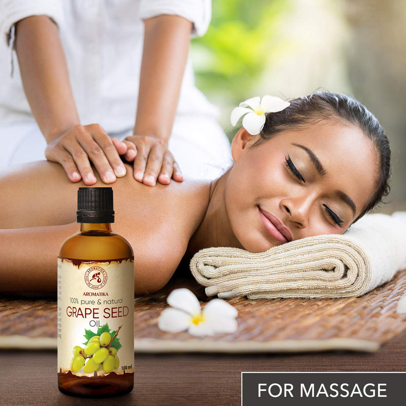 [Australia] - Grapeseed Oil 100ml - Cold Pressed - 100% Pure and Natural - Vitis Vinifera - Italy - Best Benefits for Hair - Face and Skin Care - Massage 